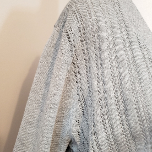 SOFT NEUTRAL LONG OPEN FRONT FINE KNIT SWEATER - Picture 5 of 11